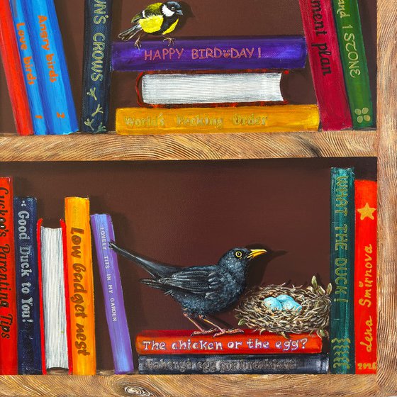 Bookshelf with birds #26