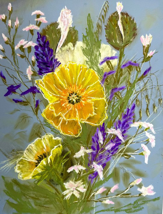 Bouquet of wildflowers Pastel