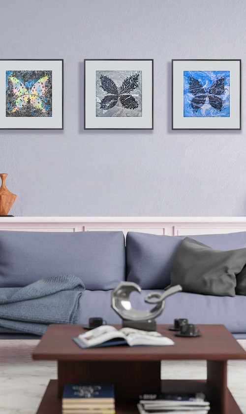 Set of 3 «Monochrome Idyll» by Mariia Raskin