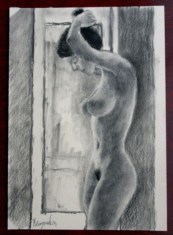 Female Figure 44 Charcoal Sketch