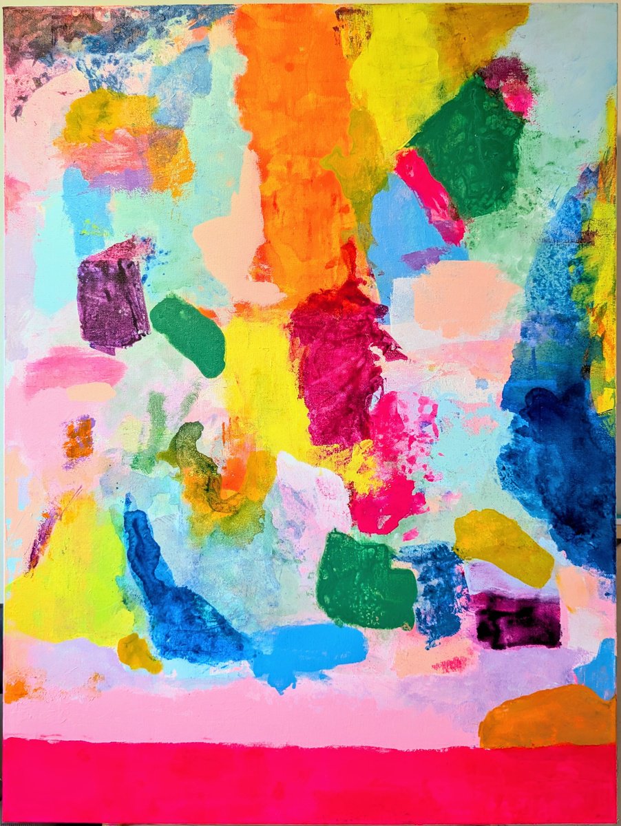 Abstract Painting By Iqra Adam, 30 X 40, Kissing You By The Sunset, Original Artwork