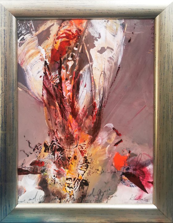 Framed fascinating abstract still life 7.07.2022 on cardboard offer KLOSKA