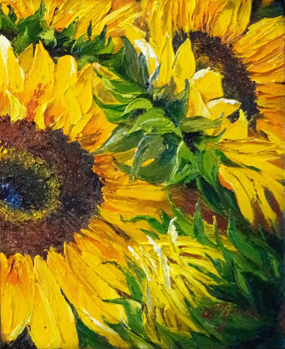 BRIGHT SUNFLOWERS. MULTI-PANELLED