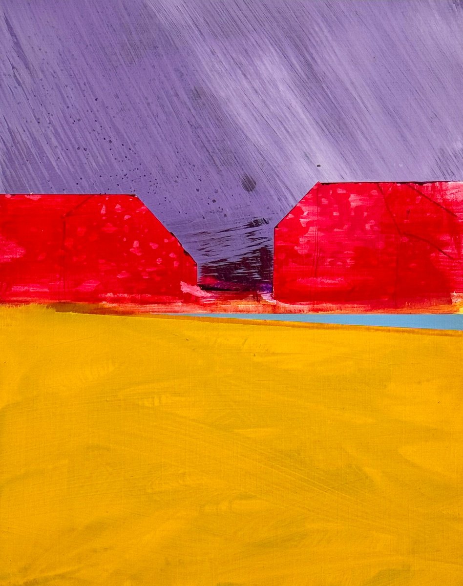 Two Red Barns By Katrin Roth, 12 X 16, Artwork For Sale On Artfinder