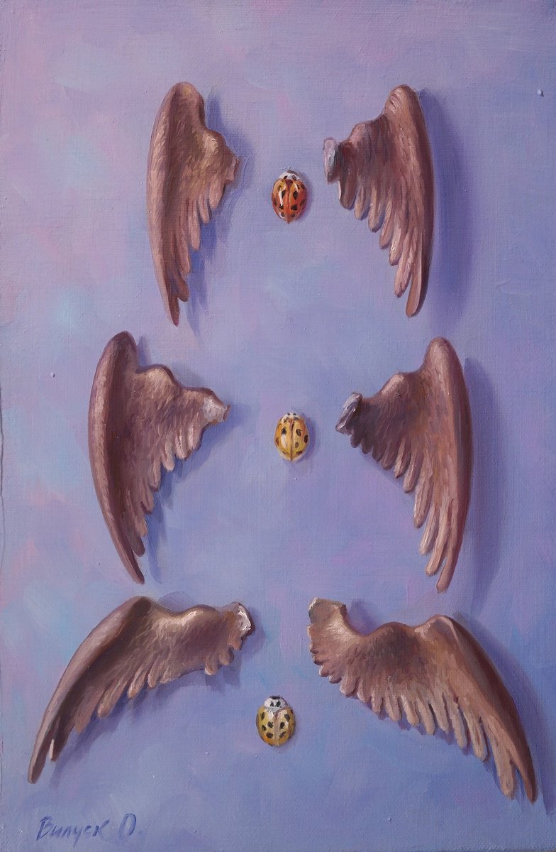 Illustrative Oil Painting , Flight And Luck By Lena Vylusk, 8 X 12, Artwork For Sale On Artfinder