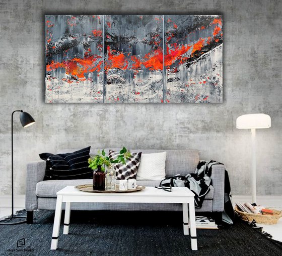 180x90cm. / Abstract triptych / Abstract 2190