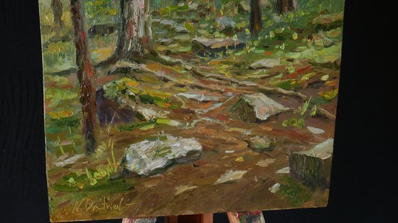 Forest of stones - forest landscape painting