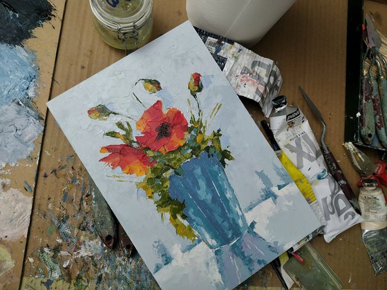 Still life with flower in vase. Gift idea for your love