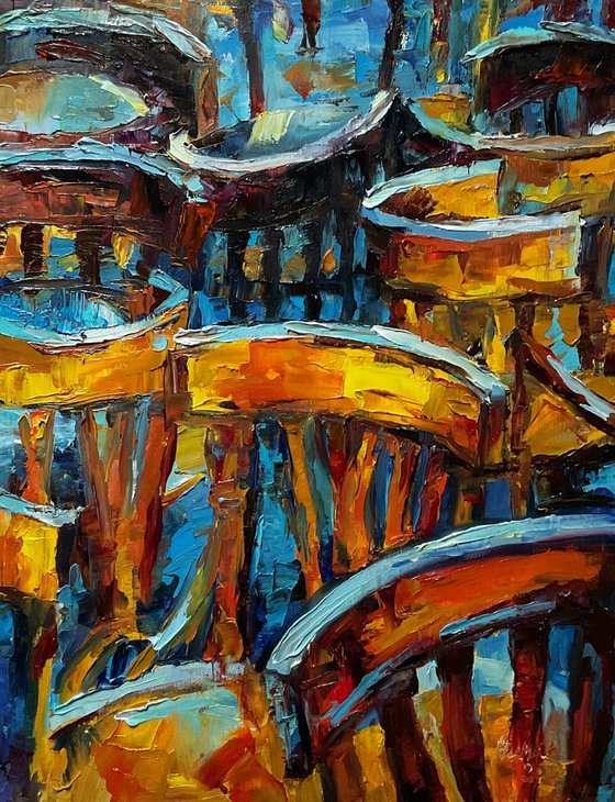 Cafe after the rain. Street