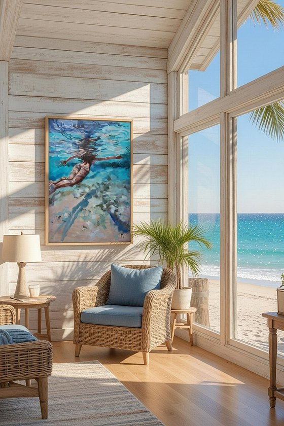 " UNDERWATER GIRL SWIMMING  "