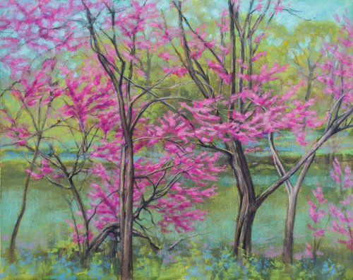 Redbuds by the Lake by Fiona Craig