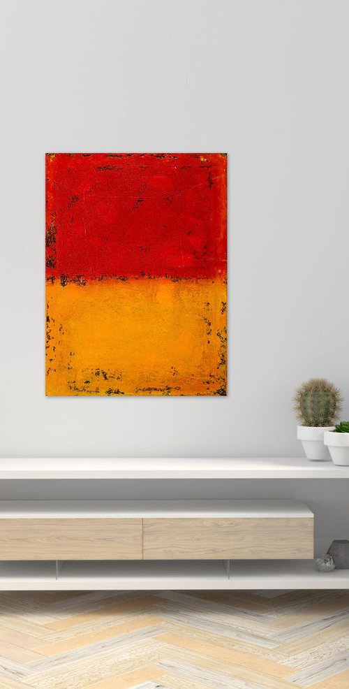 Red orange abstract painting RO487 by Radek Smach