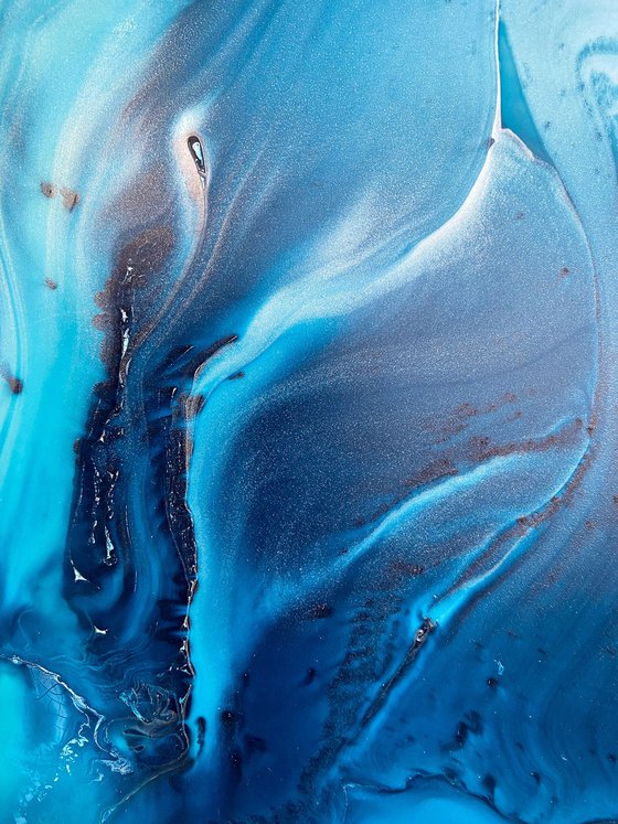 Ocean Fluid Abstract 70x100 cm