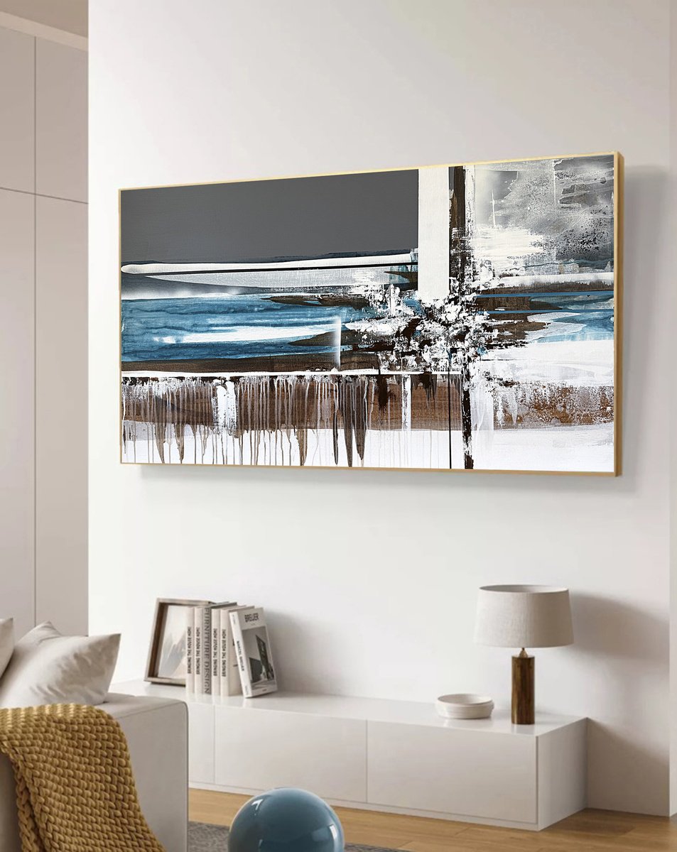 Deep Current In Blue And Earth By Tatiana Malinovscaia, 55 X 31, Artwork For Sale On Artfinder