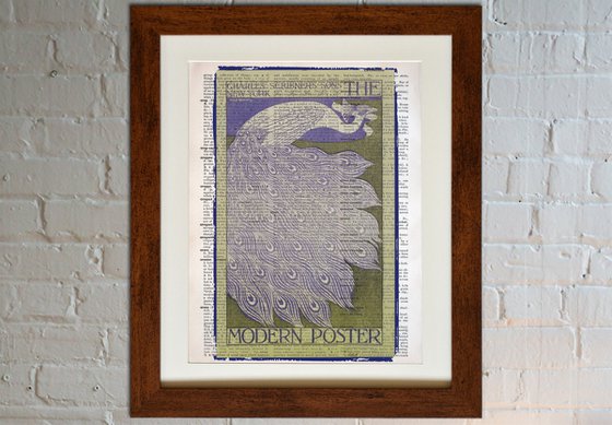 The Modern Poster - Collage Art Print on Large Real English Dictionary Vintage Book Page