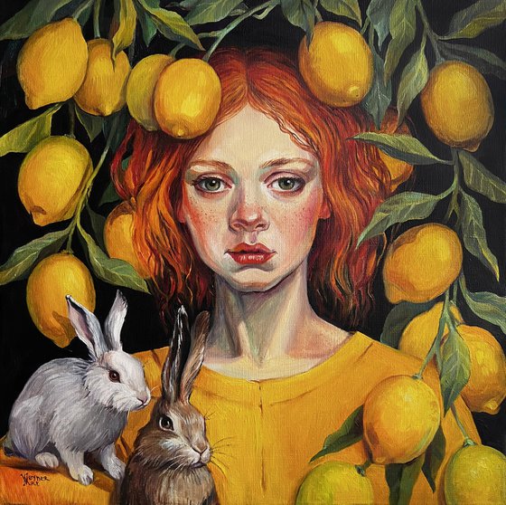 Girl with lemons