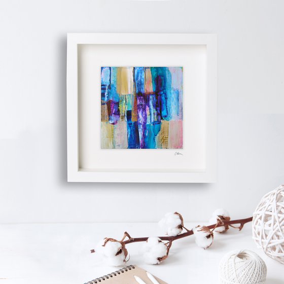 Framed ready to hang original abstract  - Deep water #5