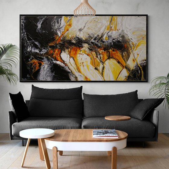 Sienna Depths 190cm x 100cm Textured Abstract Art