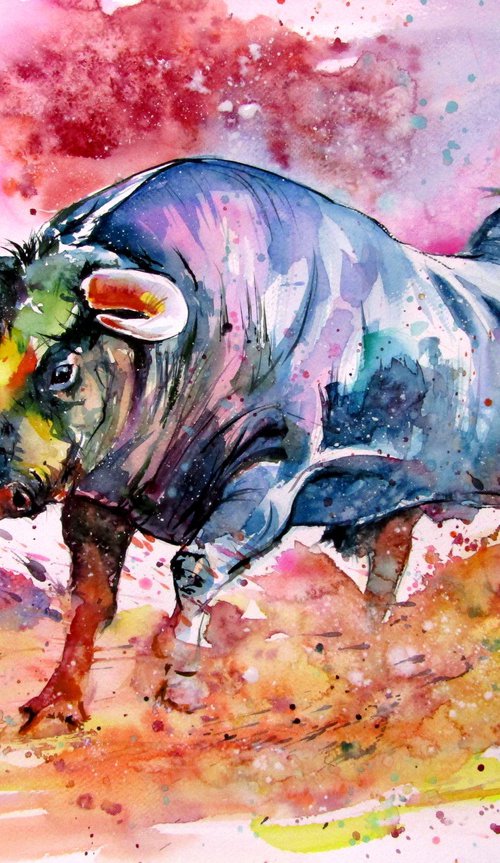 Running bull by Kovács Anna Brigitta