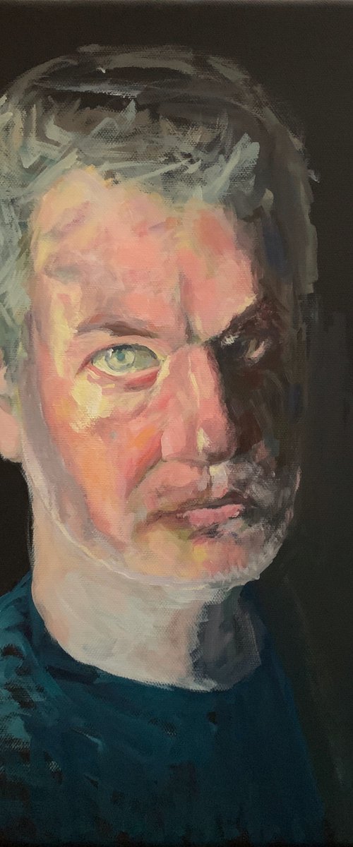 Self Portrait In Acrylic by Ryan  Louder