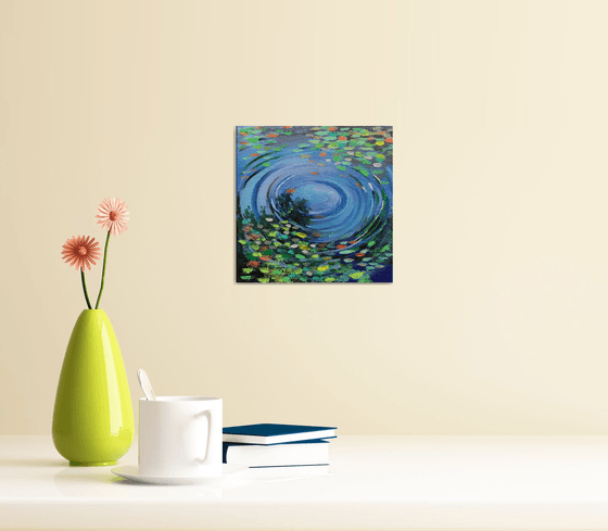 Pond Reflections ! Impressionist Art! Small Painting!!  Ready to hang