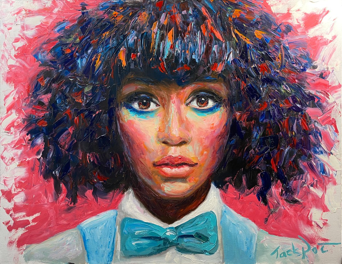 Woman portrait painting original oil portrait canvas art candy woman original wall art by... by Evgeny Potapkin