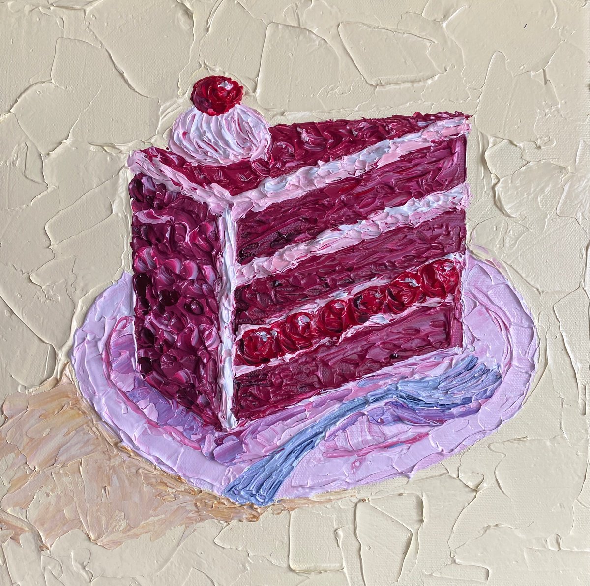 Impressionistic Still Life Acrylic Painting By Guzaliya Xavier, 12 X 12, Sweet Temptation, Original Artwork