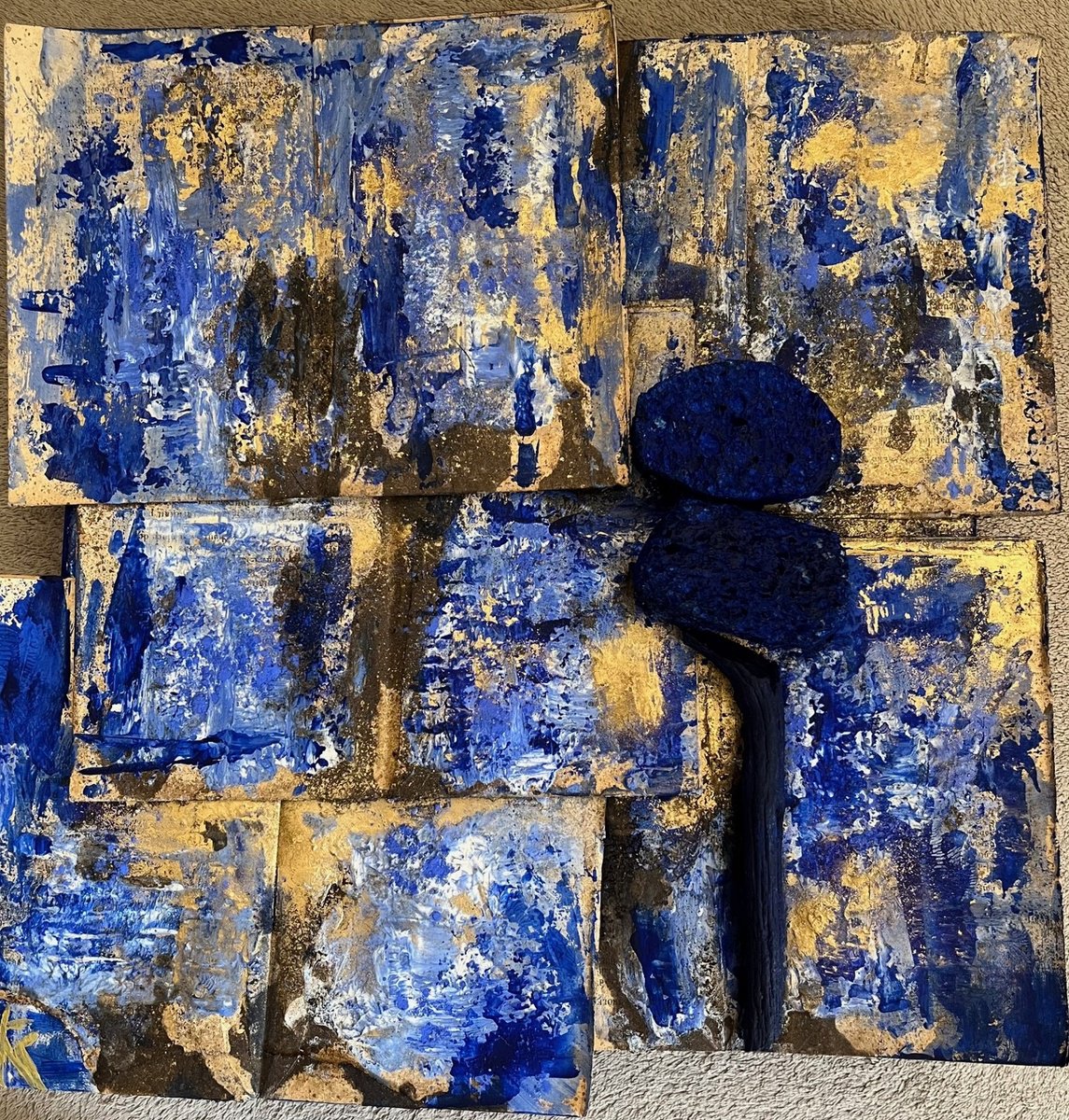 Abstract Painting By Marie Claude Kerrenneur, 12 X 12", Klein D