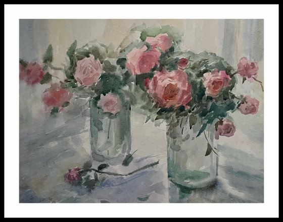 Red roses still life