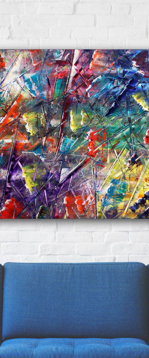 "Slice And Dice" - SPECIAL PRICE - Original PMS Oil Painting On Canvas - 30 x 30 inches by Preston M. Smith (PMS)