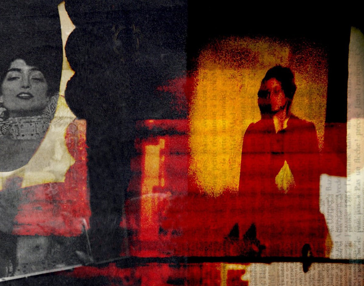 Surrealistic Portrait Giclee Print By Philippe Berthier, 30 X 24", Visit The Museum Modern Art, Original Artwork