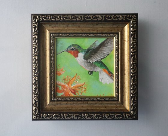 bird miniature framed art