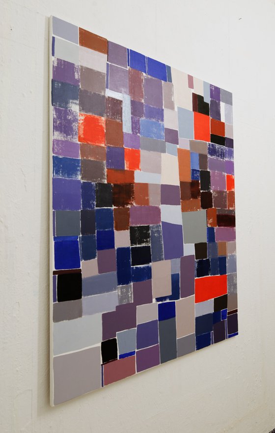 Squares / Orange Blue Grey