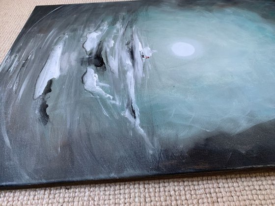 Moon, Moody Paintings, Painting on Canvas, One-of-a-kind Gift Ideas, Bedroom Decor, Home Decor, Large Wall Art Gift Ideas, Original Artwork, Dark Background