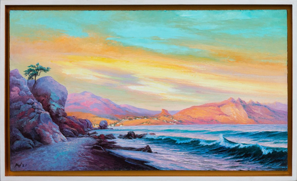 Impressionistic Landscape Oil Painting By Oleksii Vylusk, 25 X 15", Awakening, Original Artwork