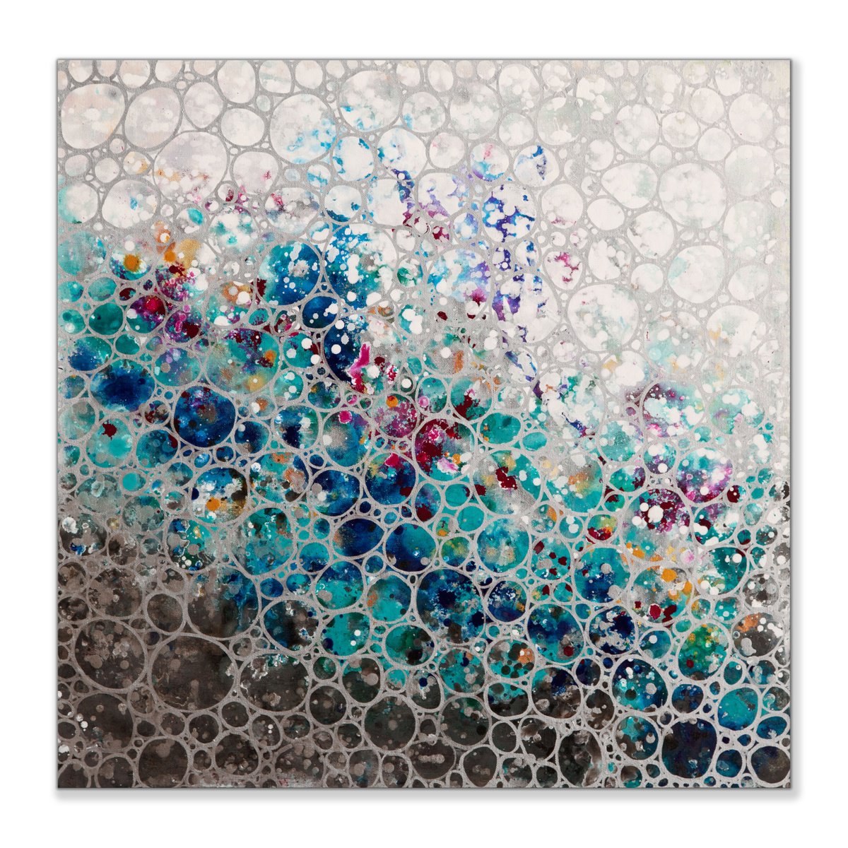 Abstract Acrylic Painting By Hilary Winfield, 30 X 30, Dimension 44, Original Artwork