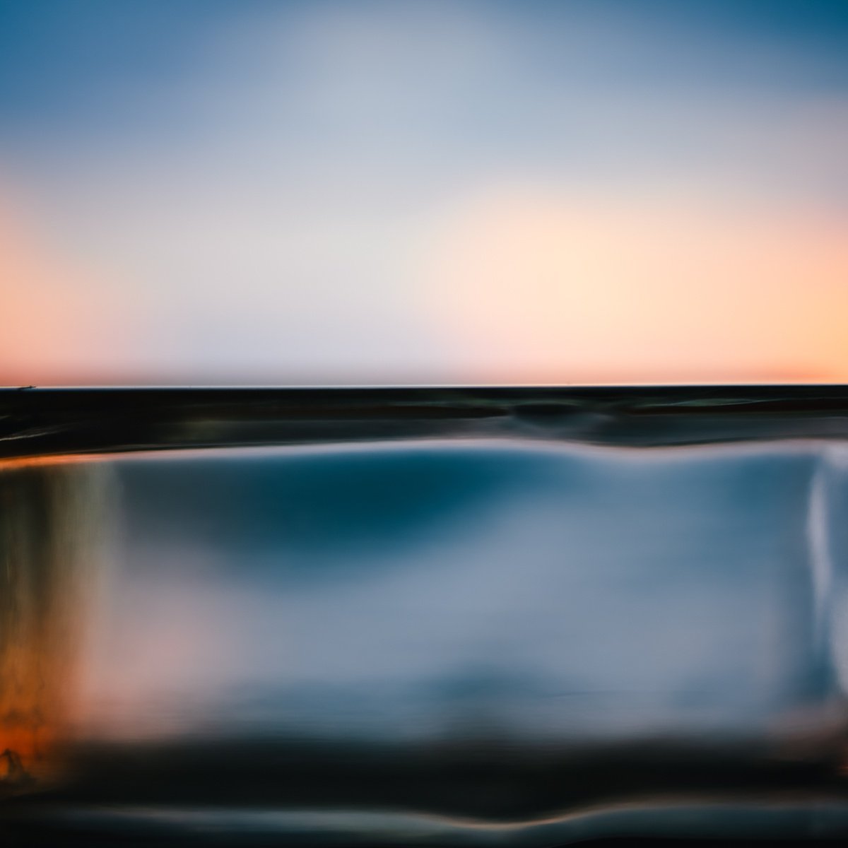Abstract Landscape Photograph By Sven Pfrommer, 41 X 41", Fluid Horizon Xxxvi - Seascape Photoart, Original Artwork