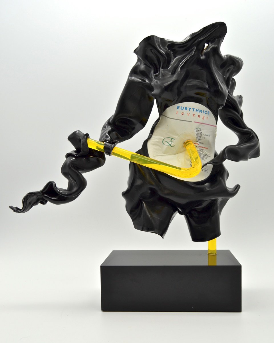 Abstract Portrait Sculpture By Seona Mason, 13 X 13", The Anarchist, Original Artwork