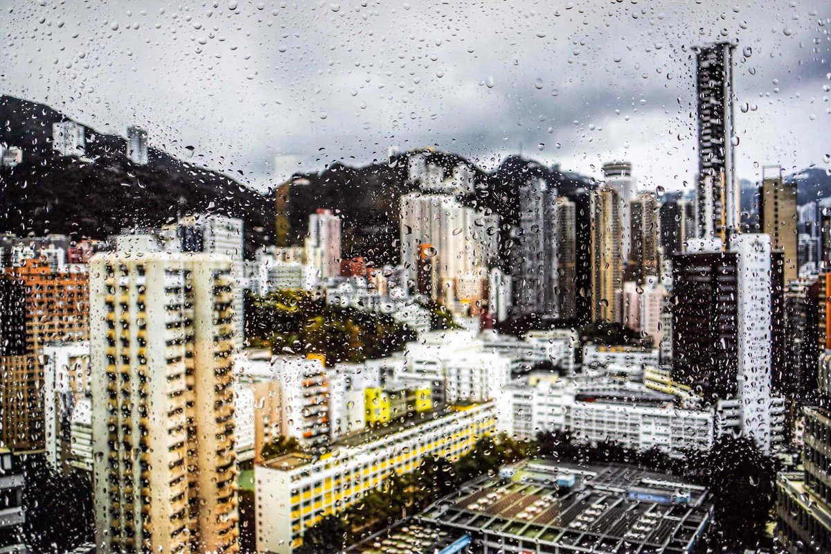 Abstract Cityscapes Photograph By Sven Pfrommer, 47 X 31", Rainy Days In Hong Kong Xii, Original Artwork