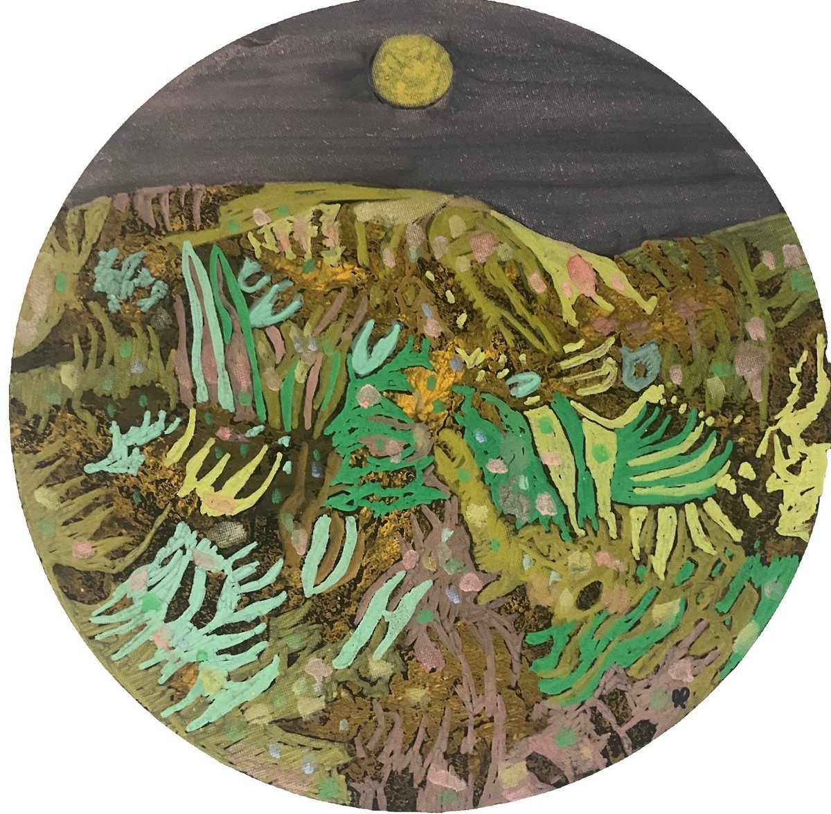 Abstract Landscape Acrylic Painting By Gwendolyn Fleming, 12 X 12, Argyll Hillside, Original Artwork