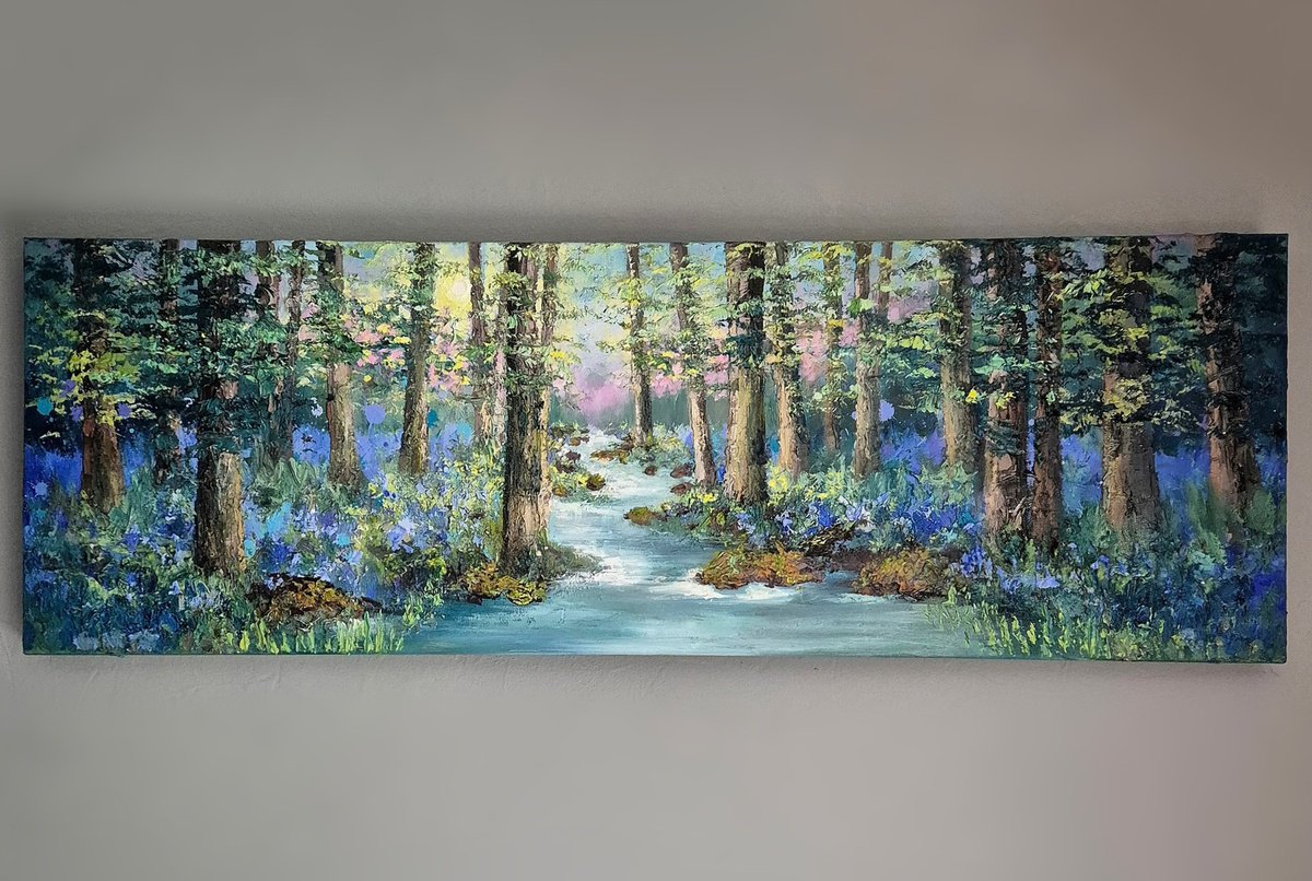 Bluebell Stream By Paige Castile, 20 X 16, Artwork For Sale On Artfinder