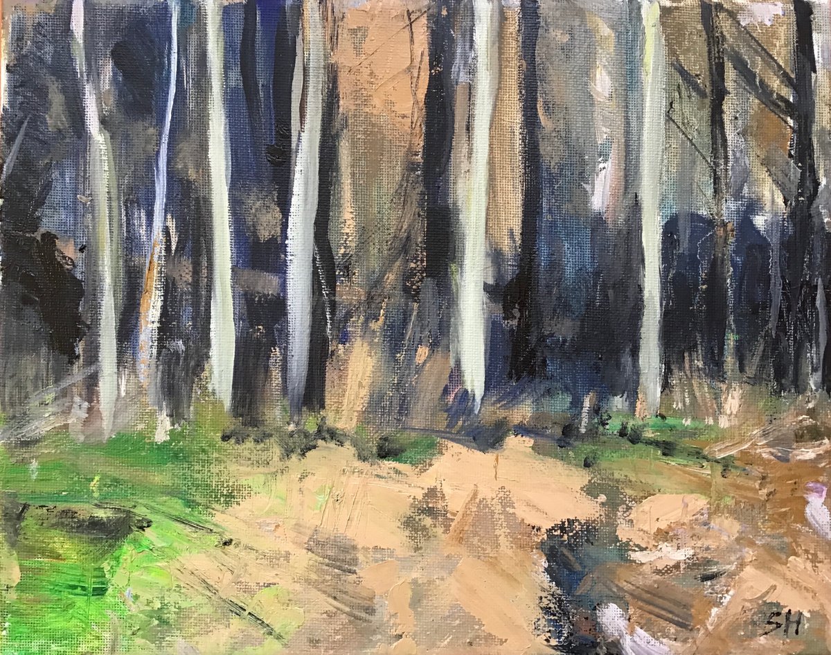 Expressive Oil Painting , Woodland By Sandra Haney, 10 X 8, Artwork For Sale On Artfinder