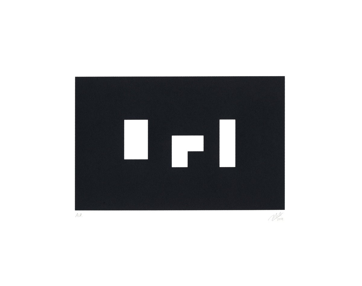 Geometric Abstract Screenprint By Richard Marsden, 15 X 12", Black, Original Artwork