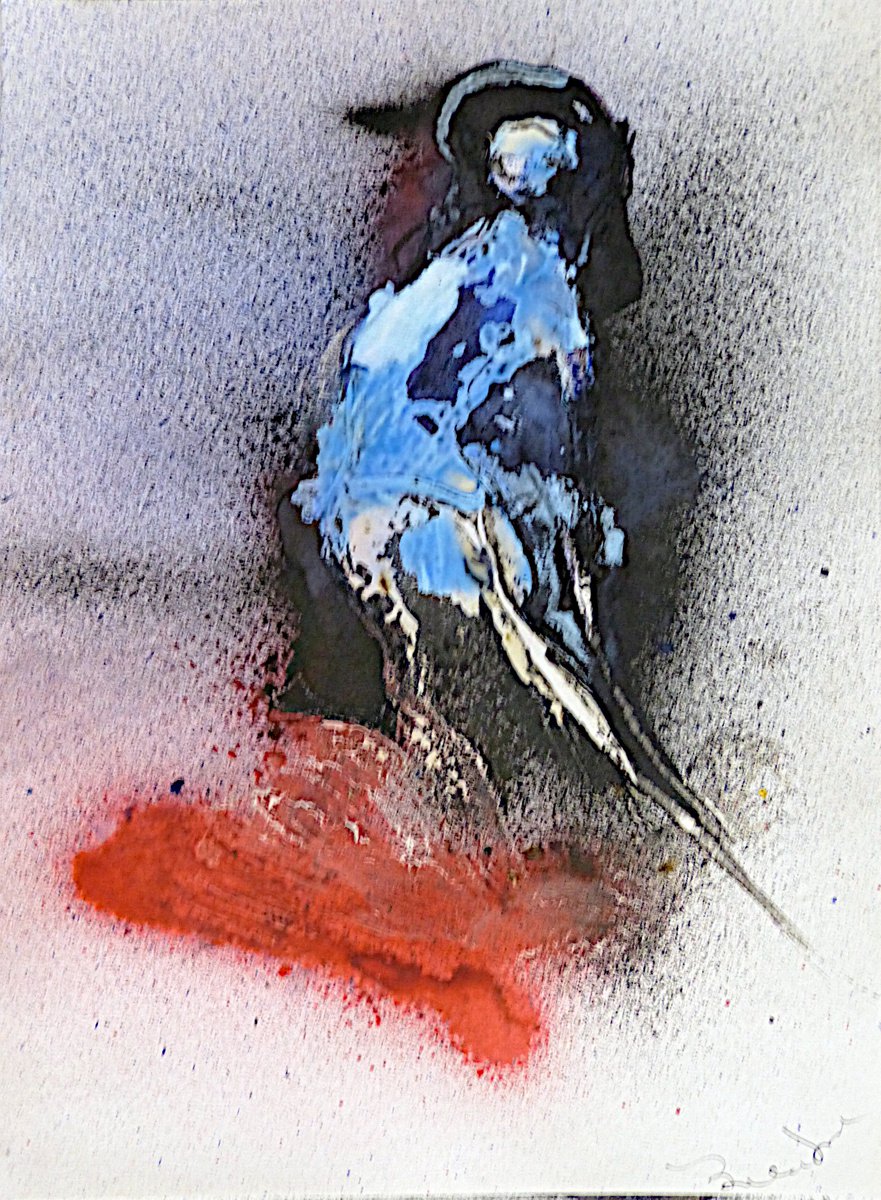 Expressive Portrait Ink Drawing By Frederic Belaubre, 8 X 11, Phantom 21-5 The Dancer, Original Artwork