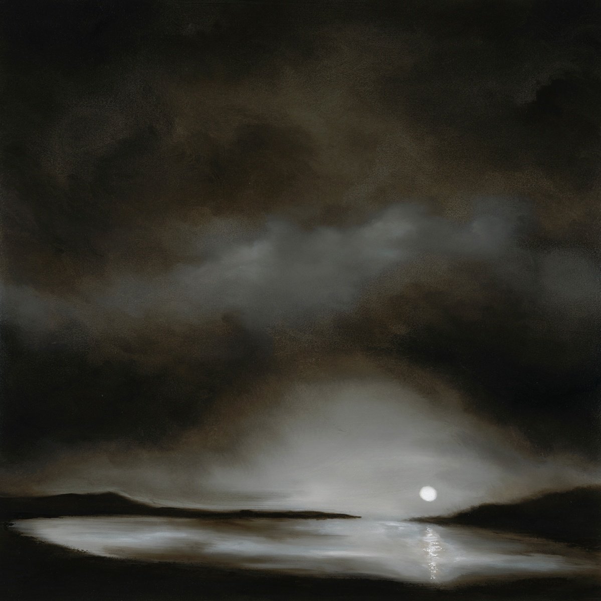 Moonrise At The Cove, Cornwall By Rolf Marriott, 24 X 24, Artwork For Sale On Artfinder