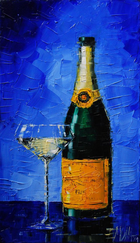 CHAMPAIGN - palette knife modern impressionist oil painting