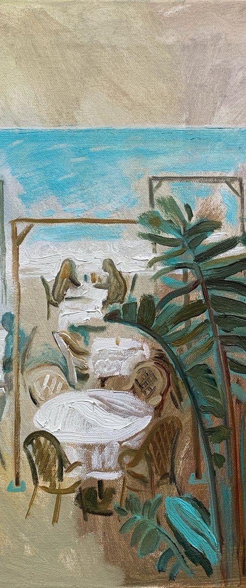 French Riviera. Seaside Restaurant by Natalia Matveeva