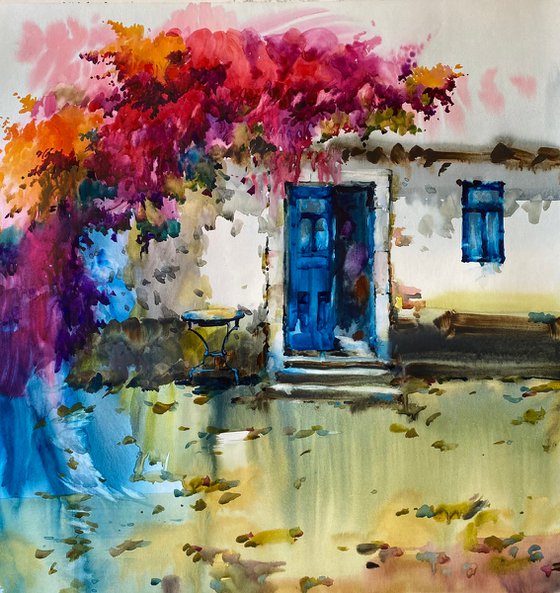 Sold Watercolor “Summer mood. Greece inspired” perfect gift