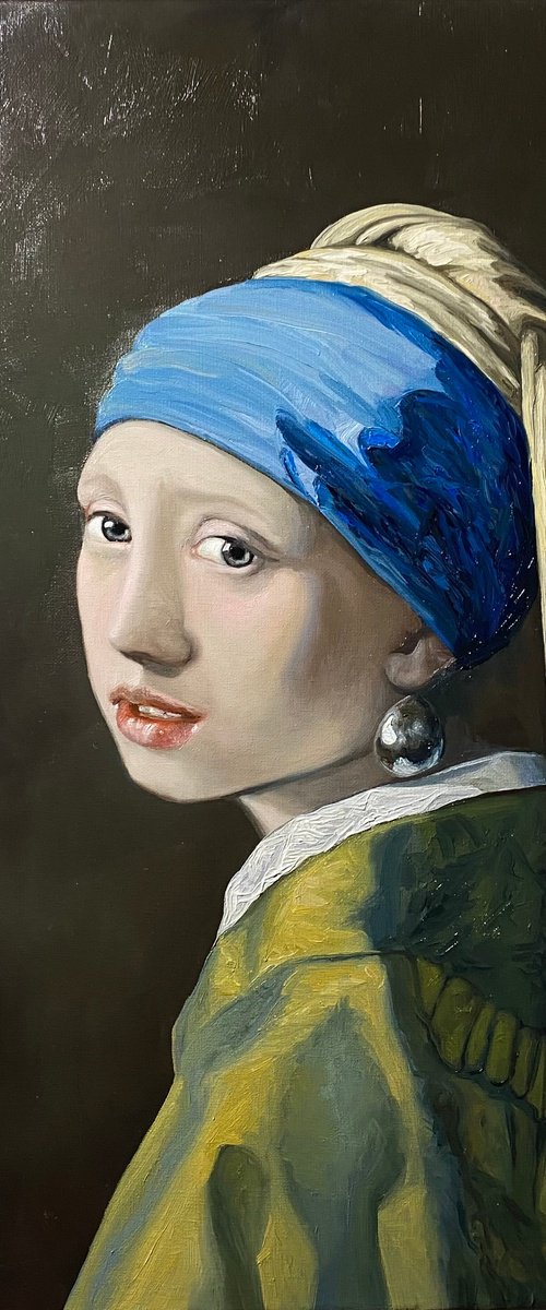 Girl with a pearl by Elena Adele Dmitrenko