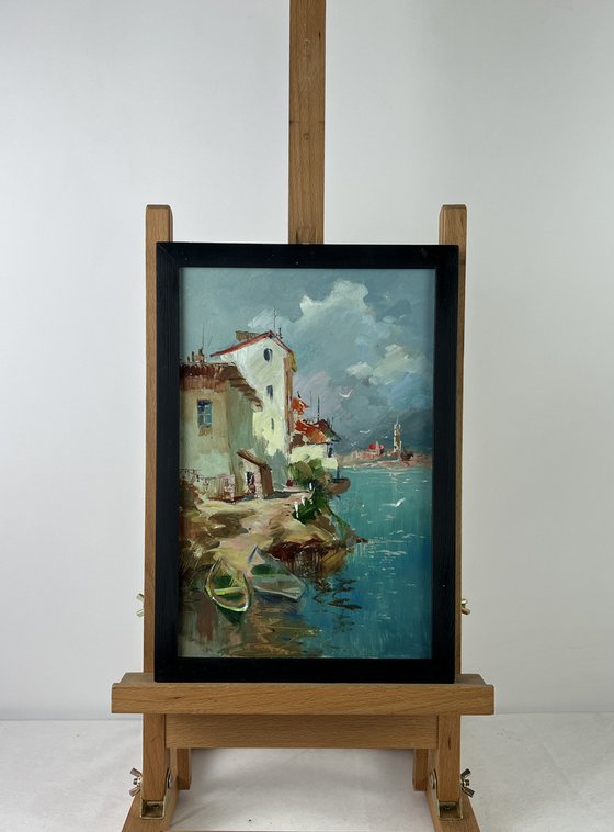 Two Boats at a Coastal House
